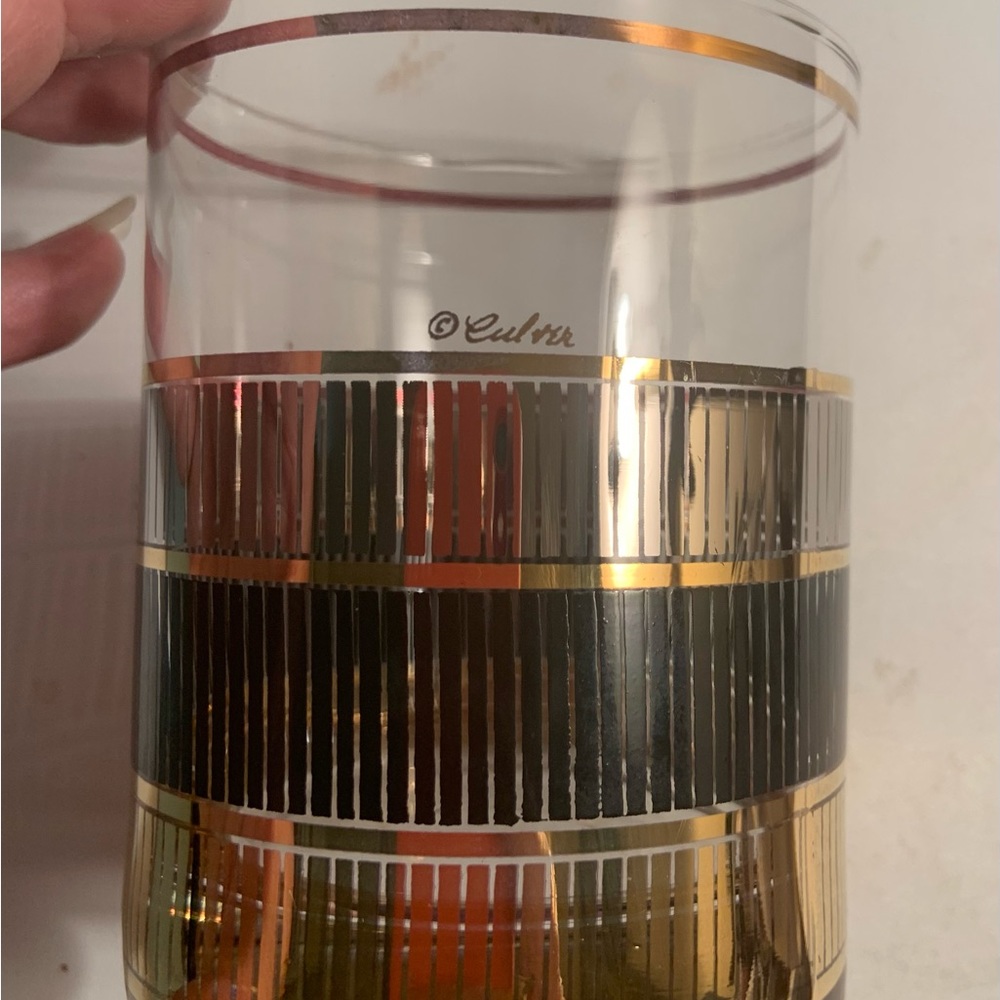 Vintage mid-century modern Culver lowball glass